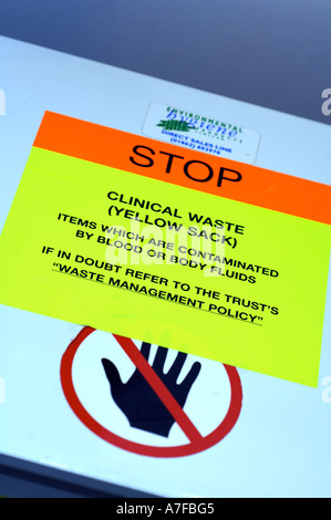 Clinical waste bin in a hospital ward in Britain UK Stock Photo