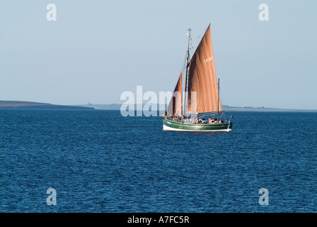 dh The Swan herring drifter KIRKWALL BAY ORKNEY SCOTLAND Fifie type two mast boat sail lugger sailing heritage boats Stock Photo