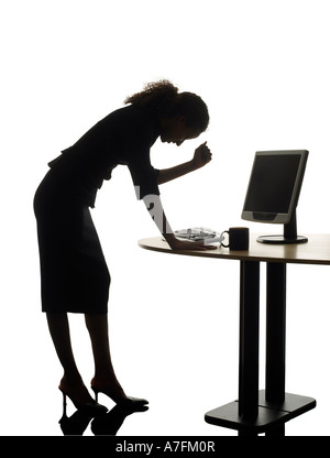 silhouetted Business woman Stock Photo