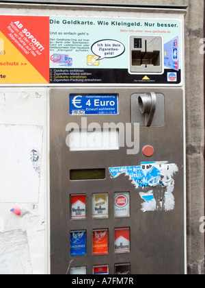 cigarette automat with age verification and paying with money card or with coins Stock Photo