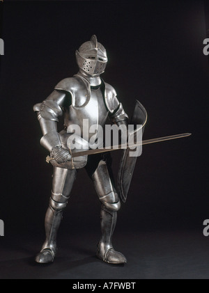 Knight in shiny armor vertical Stock Photo - Alamy