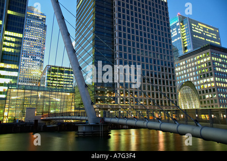 Wilkinson Bridge in Canary Wharf in Docklands London United Kingdom london england UK great britain europe footbridge bridge Stock Photo