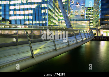 Wilkinson Bridge in Canary Wharf in Docklands London United Kingdom Stock Photo