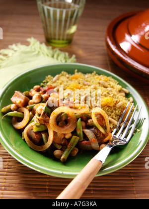 Vegetable Tagine with cous cous Stock Photo