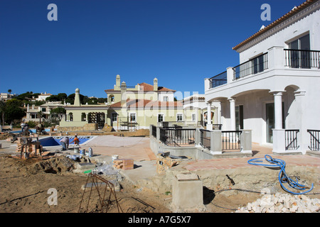 Luxury villas under construction on the Algarve in Portugal. Stock Photo