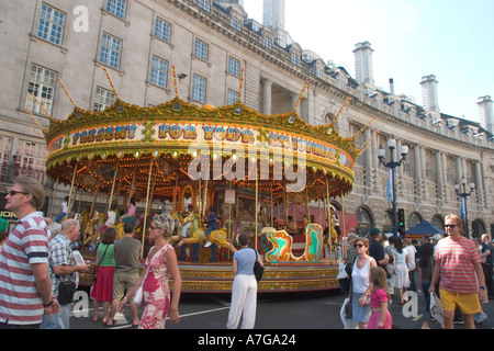 Regent Street International Festival with funfair carousel Stock Photo