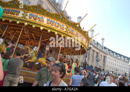 Regent Street International Festival with funfair and carousel Stock Photo