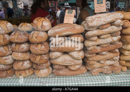 Regent Street International Festival with funfair and without traffic rustic bread for sale Stock Photo