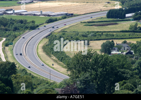 View from top of Birdlip Hill in Gloucestershire Stock Photo