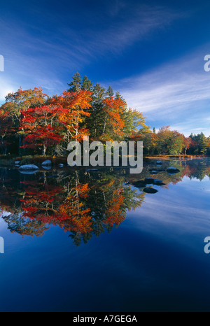 Autumn Mersey River nr Kejimkujik National Park Nova Scotia Canada Stock Photo