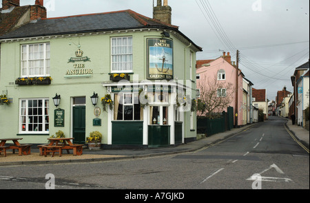 The Anchor Pub, Woodbridge Village, Suffolk Stock Photo