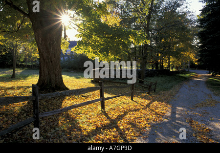 US, CT, New Milford, Front yard of the Main House on the Henderson property in Litchfield Hills. Stock Photo
