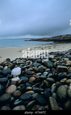 Nimbostratus Cloud over wet beach. County Galway, Ireland. Stock Photo