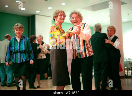 Older people at afternoon tea dance. Stock Photo