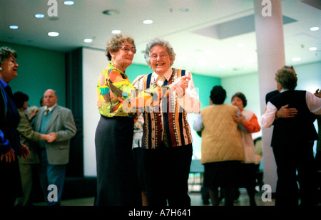 Older people at afternoon tea dance. Stock Photo