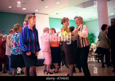 Older people at afternoon tea dance. Stock Photo