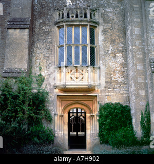 The Oriel window at Lacock Abbey, the subject of the first photograph made by Fox Talbot England, UK Stock Photo