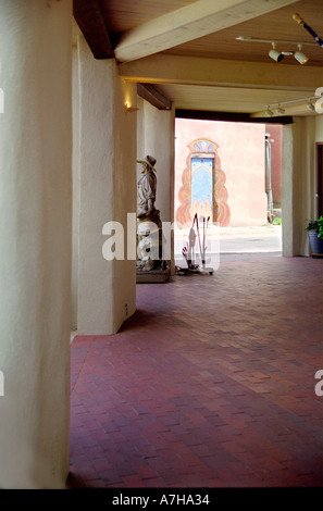 Covered walkway in Santa Fe New Mexico Stock Photo