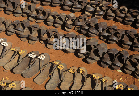 Sandals Made Of Old Tires On A Local Maasai Market In Arusha Region Mto Wa  Mbu Tanzania Africa Stock Photo - Download Image Now - iStock