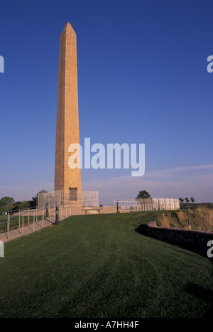 USA, Iowa, Sioux City, Sergeant Floyd Monument, obelisk marks grave of Charles Floyd, Lewis and Clark Trail Stock Photo