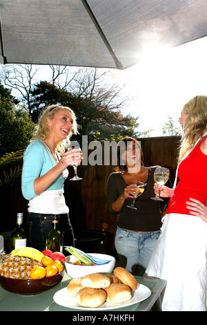 Young Women Having a Barbeque Models Released Stock Photo