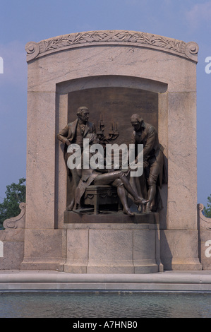 Missouri, Jefferson City Bronze relief statue of the signing of the Louisiana Purchase, State Capitol, Lewis and Clark Trail Stock Photo