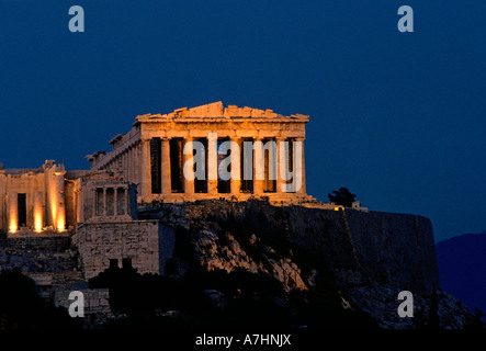 The Parthenon, Parthenon, Temple of Athena Nike, Athena Nike, Greek Temple, Doric columns, Acropolis, Athens, Attica, Greece Stock Photo