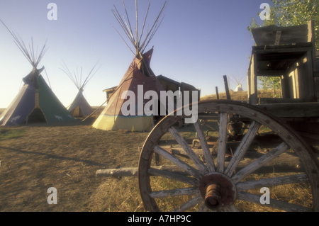 NA, USA, Montana, Hardin American Indian teepees Stock Photo