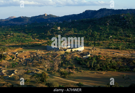 Great Zimbabwe ruins aerial view of the Great enclosure from the 11th century Masvingo Zimbabwe Stock Photo