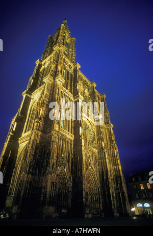 West facade of the Strasbourg Cathedral Cathedral Square La Place de la Cathedrale city of Strasbourg Alsace France Europe Stock Photo