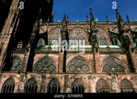 Strasbourg Cathedral, Roman Catholic cathedral, religious building, Cathedral Square, La Place de la Cathedrale, Strasbourg, Alsace, France, Europe Stock Photo