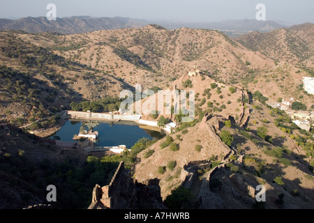 The view of the old city from Jaighar or Victory Fort, Jaipur in Rajasthan, India Stock Photo