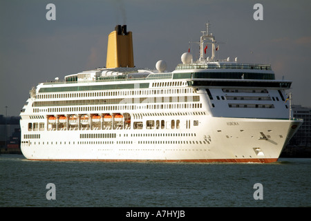 The cruise liner Aurora on Southampton Water in southern England United Kingdom UK Stock Photo