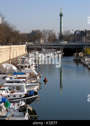 The Arsenal port in Paris France just off the Seine river Stock Photo