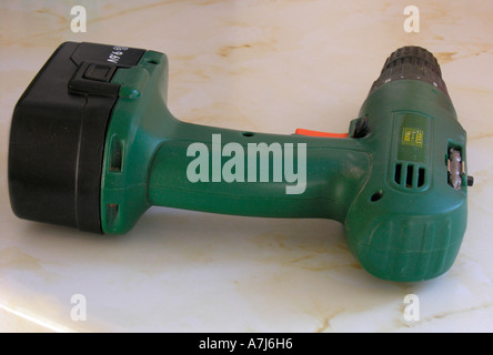 electricians tools of the trade power drill Stock Photo