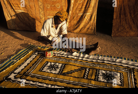 Bogolan or mud cloth painting Ende Dogon Country Mali Stock Photo