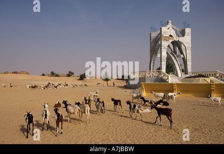 Flamme de la Paix Monument commemorating the end of the Tuareg rebellion, Timbuktu, Mali Stock Photo