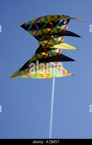 Marseille kites flying in the sky at the wind fiesta on prado beaches Stock Photo