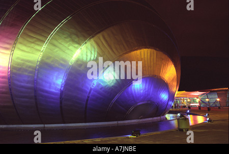 IMAX cinema lit up at night in Glasgow Stock Photo