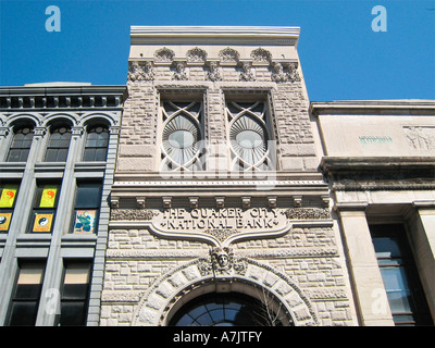 Quaker City Bank Entrance, Philadelphia PA Stock Photo