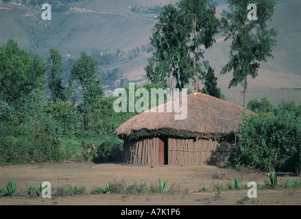 Warusha hut at the foot of Mount Meru northern Tanzania East Africa Stock Photo