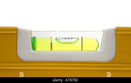 Close up of air bubble in spirit level Stock Photo