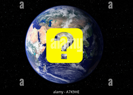 Concept image of the awareness of Questioning Global warming. Stock Photo