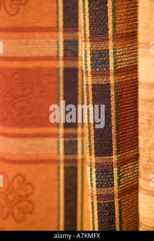 Detail of a tartan pattern in pleated fabric. Stock Photo