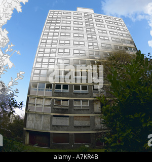 Disused flats Oldham Road Ancoats Manchester England Stock Photo