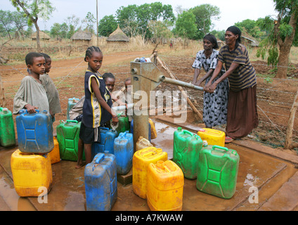 Ethiopia - Water pump in the Shebo Village Stock Photo