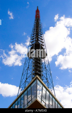 Architectural Detail of Brasilia's Television Tower Stock Photo