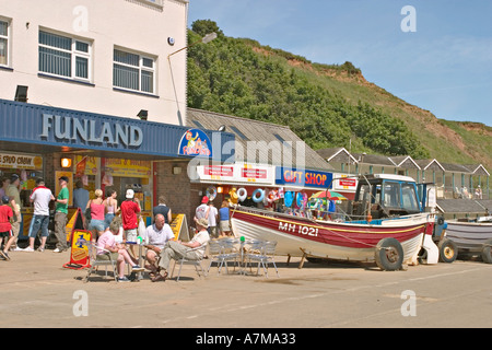 Filey North Yorkshire UK The Coble Landing from the sands Stock Photo ...