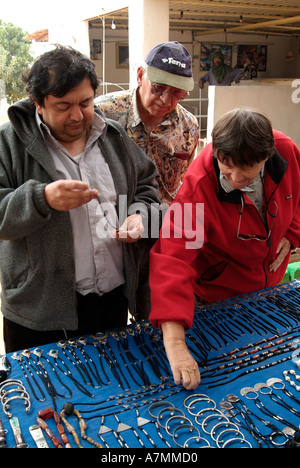 Group shopping for souvenirs, Libya Stock Photo