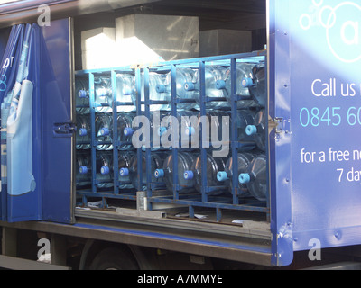 Bottled Water being delivered. Very Large bottles as used in office water coolers. Stock Photo